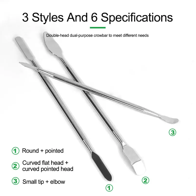 RELIFE RL-065 herramienta de apertura de Metal 3 en 1 para teléfono móvil, tableta, portátil, herramienta de desmontaje antioxidante Universal de doble cabezal - imagen 2