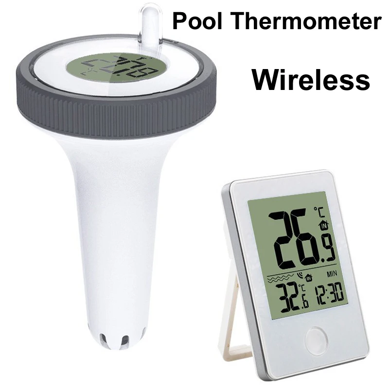 LCD Digital inalámbrico 60M piscina termómetro de agua temperatura flotante exterior reloj de tiempo baños acuario - imagen 2
