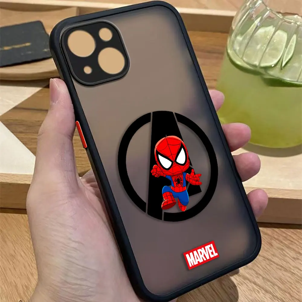 Funda de teléfono mate The Avengers Spider-Man para Xiaomi 10T 11 11T 12 12X 12S 12T F4 F5 M3 M4 X3 X4 X5 GT NFC PRO TPU carcasa DIY - imagen 5