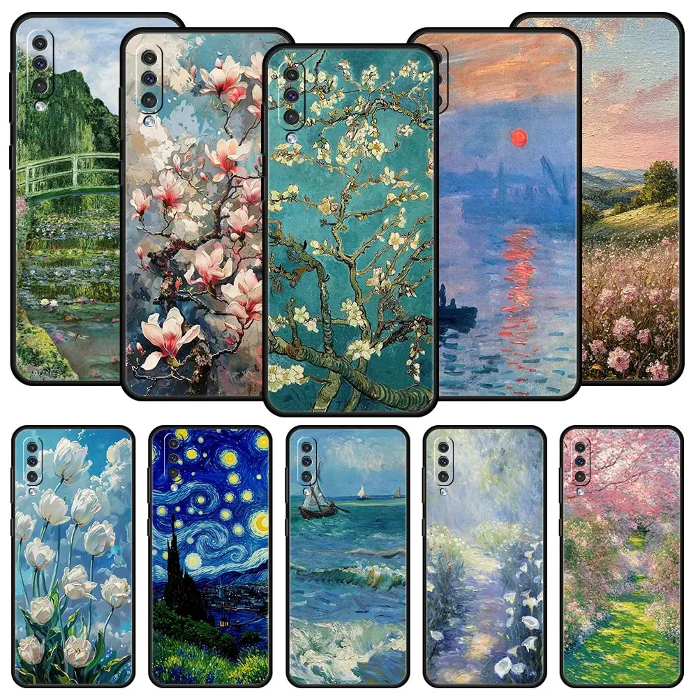 Pintura artística Vincent van Gogh funda para Samsung A56 A36 A26 A54 A52 A24 A14 A50 A72 A70 A06 A12 A22 A34 A42 A32 A04s A16 5G