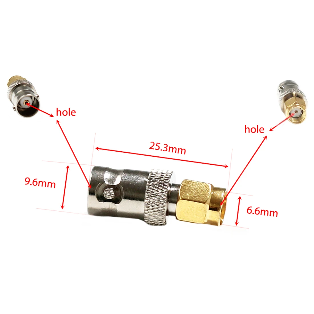 1 unidad de interruptor Jack hembra BNC, enchufe macho RP-SMA con enchufe, adaptador coaxial RF, conector convertidor recto, venta al por mayor - imagen 5