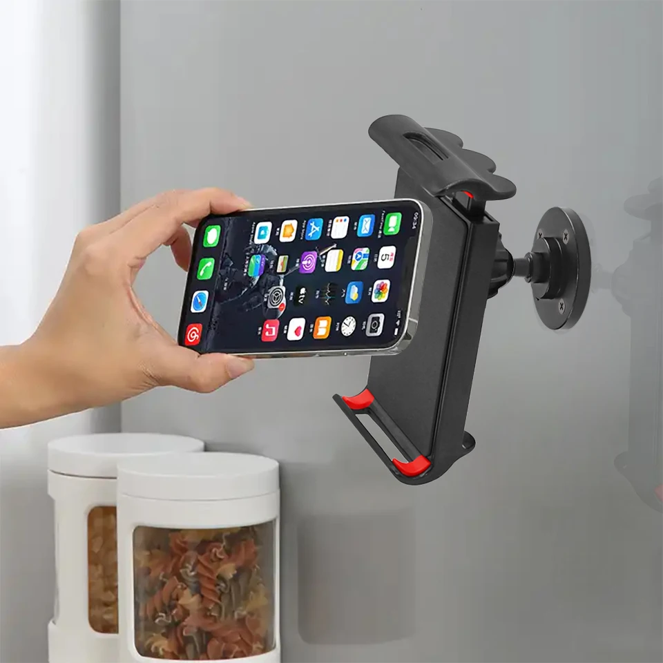 Soporte de pared para tableta OUTMIX, soporte para tableta con rotación de 360 grados, Base de Metal, soporte de pared para cocina para tableta y teléfonos inteligentes de 4-11 pulgadas - imagen 2