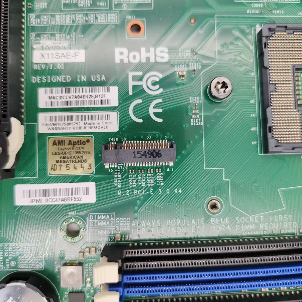 Conjunto de chips C236 LGA1151 Xeon E3-1200 v5/v6 6.a/7a generación. Core i7/i5/i3 serie DDR4 para placa base Supermicro X11SAE-F