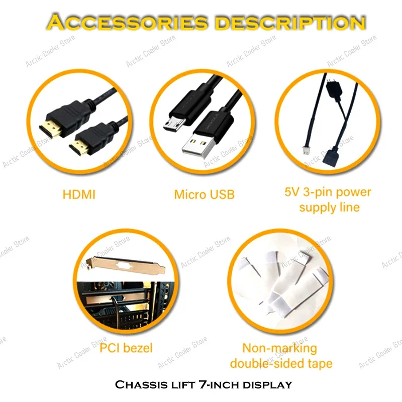 Elevador automático eléctrico de chasis de 7 pulgadas, pantalla secundaria de monitoreo de dinámica de temperatura para Helios Case Aida64 - imagen 5