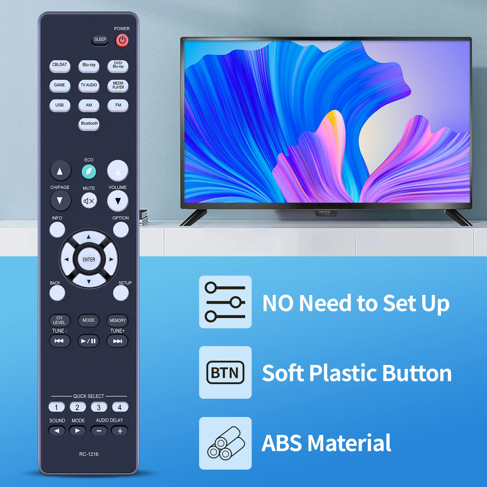 Nuevo Control remoto RC-1216 para receptor AV Denon AVR-S510BT AVR-S540BT AVR-S530BT - imagen 3