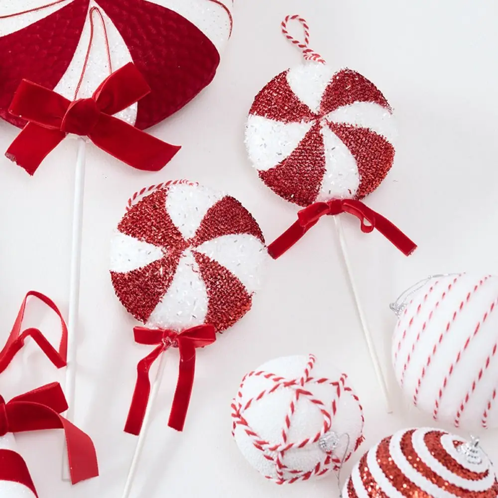 Decoraciones de piruletas navideñas multicolores, bastón de caramelo de dibujos animados, colgantes de espuma, suministros para fiestas, adornos colgantes para festivales