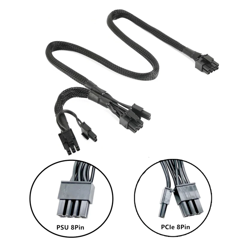 Cable de alimentación GPU Dual PCIe 8 pines 6 + 2 pines para Corsair RM450 RM550 RM650 RM750 RM850 RM1000 Platinum Type4 alimentación Modular, red con funda - imagen 2