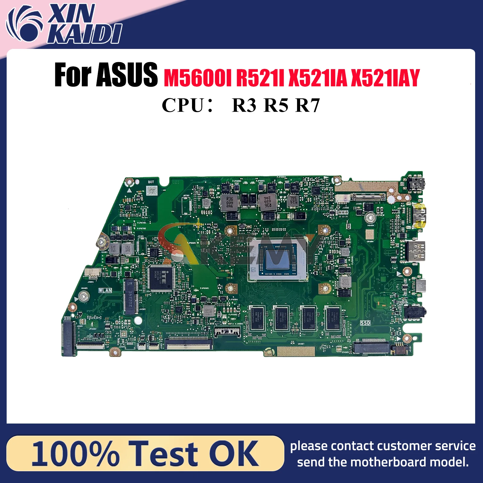 Placa base para ordenador portátil X521IA para ASUS VivoBook R521I X521IAY X521IA M5600I X521I placa base para portátil con CPU R3 R5 R7 100% pruebas OK