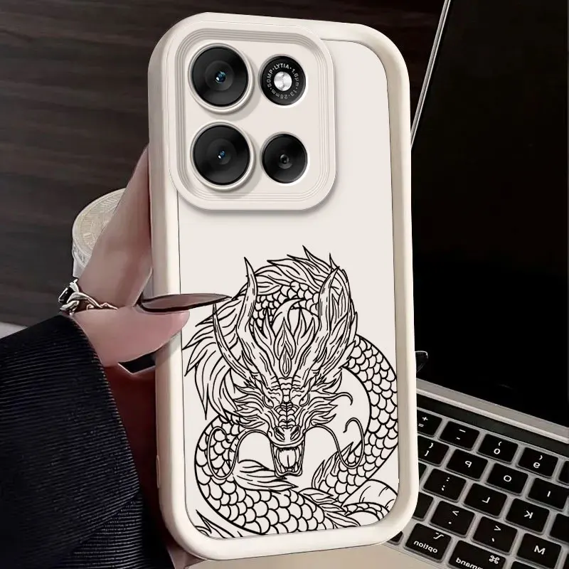 Para Motorola Moto G86 G56 G 86 G56 MotoG56 MotoG86 funda protectora suave de silicona funda de teléfono con diseño de dragón Dios Orient chino - imagen 2