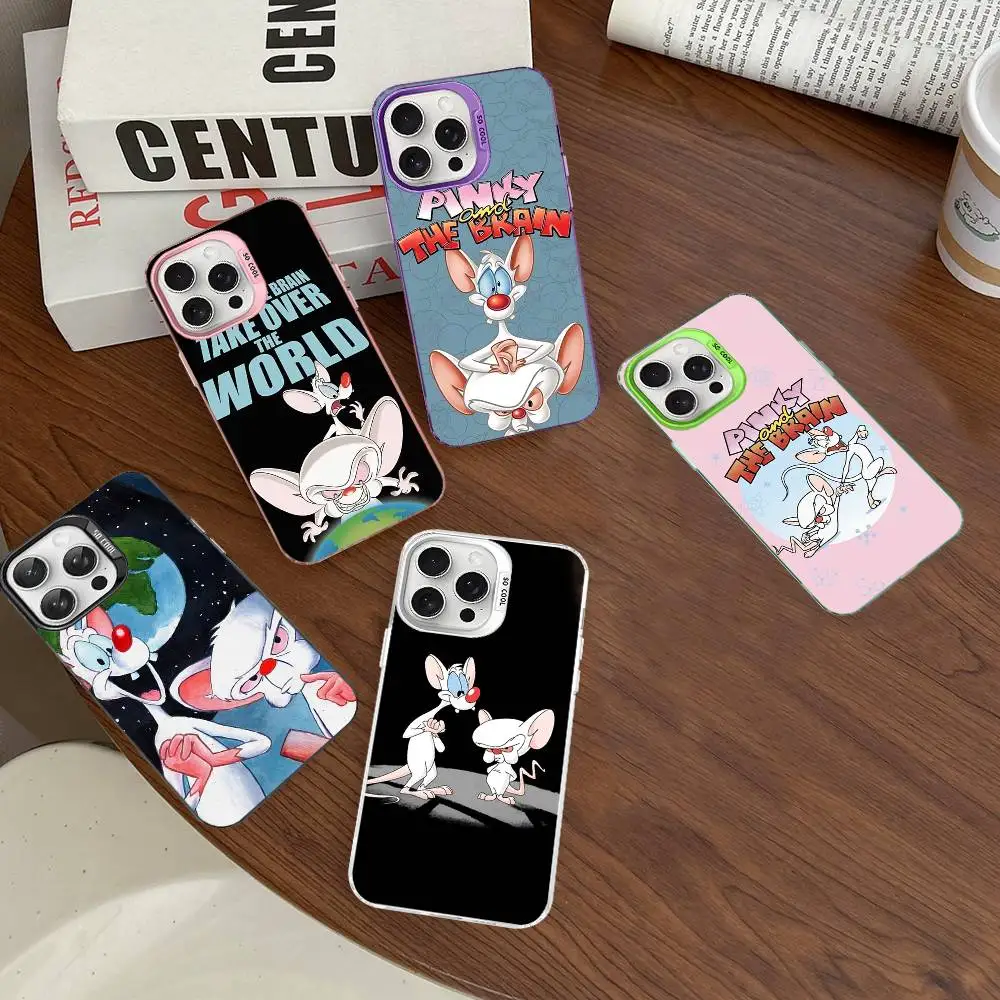 Pinky y el cerebro funda de teléfono para iPhone 17 16 15 14 13 12 11 Pro MAX mate a prueba de golpes trasera anticaída cubierta mate - imagen 2