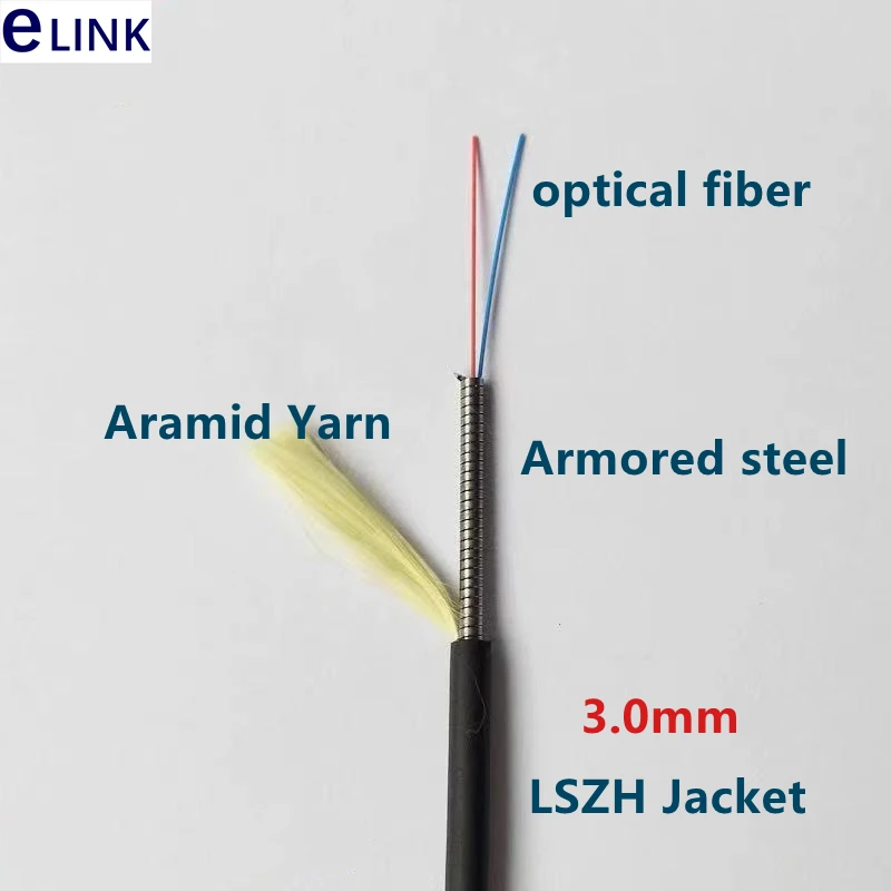 Cable de conexión óptico blindado 1C 1M-500M LSZH LC SC FC ST APC 100m 50m 150m 200m 1 núcleo monomodo SM ftth puente de fibra única 120m - imagen 4