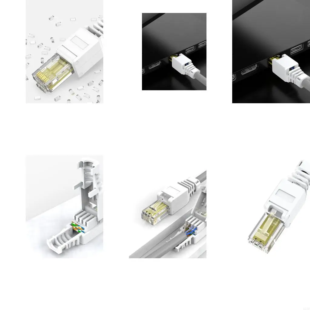 462E ningún color sin herramientas del blanco del conector RJ45 del conector Cat6 los conectores encrespadura