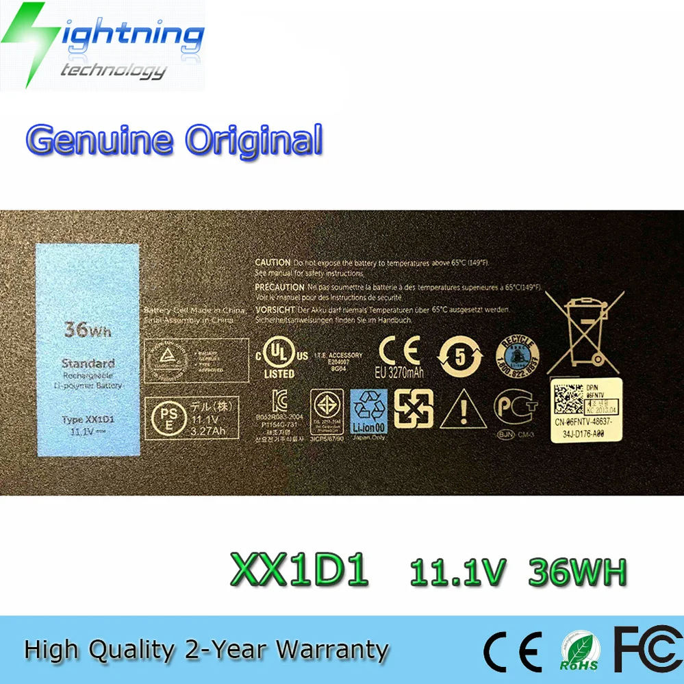 XX1D1 11,1 V 36Wh batería del ordenador portátil para Dell Latitude E6430u E6510u Ultrabook 312-1424 Series 7XHVM 9KGF8 etc.