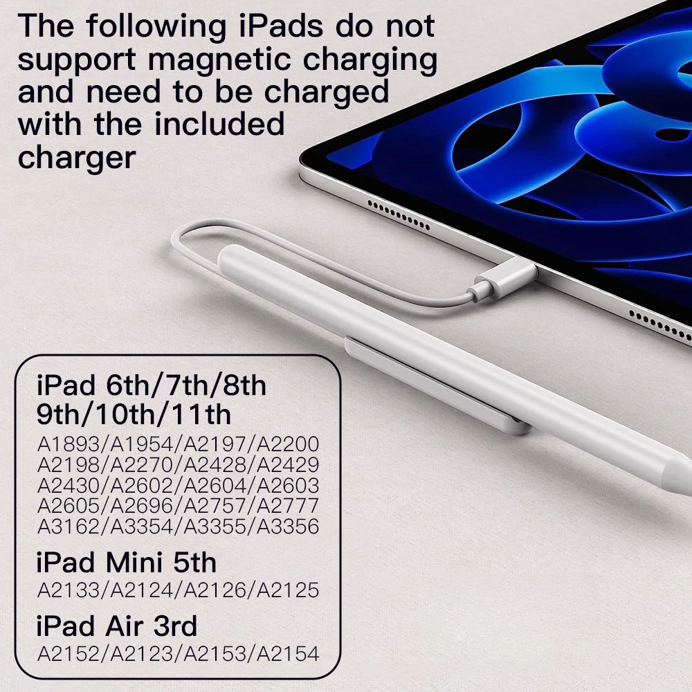 Para Apple Pencil 2 lápiz óptico de rechazo de Palma de carga magnética para IPad Air 7 5 4 Pro 11 10,9 Mini 6 accesorios para IPad Pencil - imagen 4