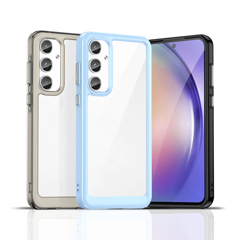 Funda de silicona transparente de lujo para Samsung Galaxy A55, carcasa protectora de TPU para teléfono Galaxy A55 - imagen 2