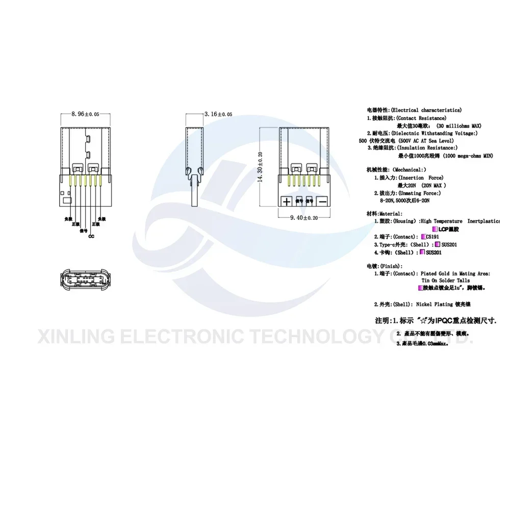 Conectores USB 3,1 tipo c macho/hembra Jack Tail 24 pines usb macho enchufe terminales eléctricos soldadura DIY cable de datos soporte placa PCB - imagen 3