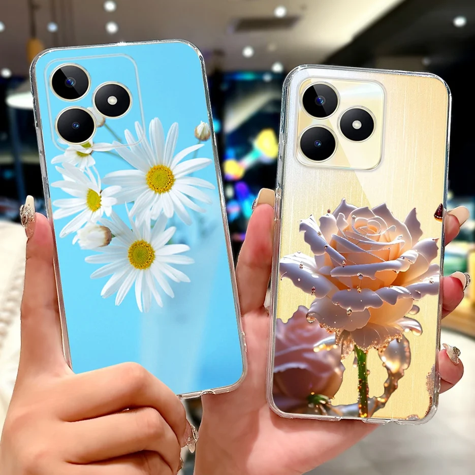 Para Realme Note 50 funda RealmeC51 C 53 funda pintada de lujo funda de teléfono de silicona suave para Realme C53 C 51 Note50 RealmeC53 Fundas - imagen 4