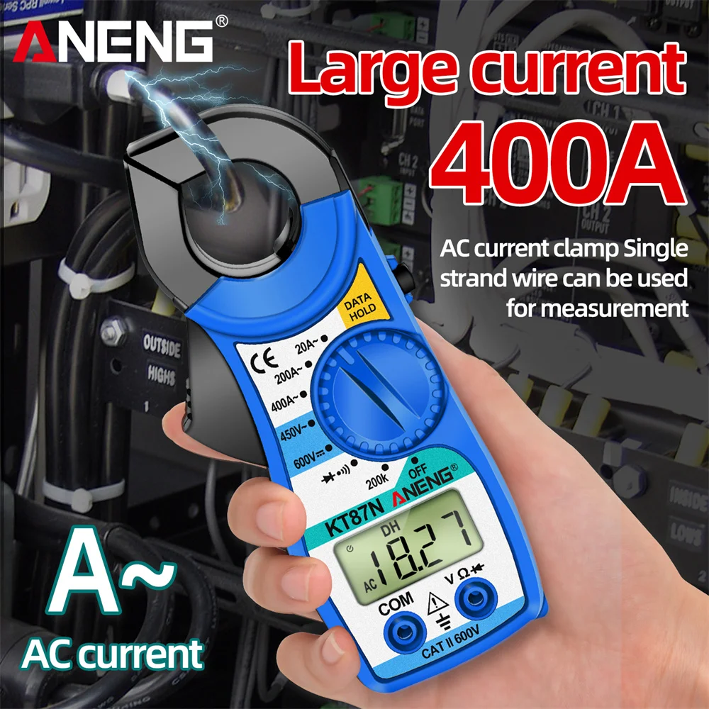 ANENG KT87N multímetro Digital de abrazadera voltaje CA/CC corriente 600V valores eficaces verdaderos multímetros capacitancia herramientas de prueba eléctrica - imagen 2