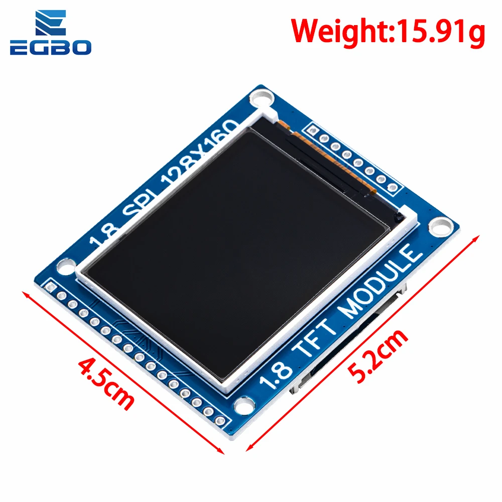 Módulo de pantalla LCD SPI TFT de 1,8 pulgadas 128x160 con adaptador PCB, interfaz IO de doble potencia de 3,3 V/5 V para Arduino - imagen 2