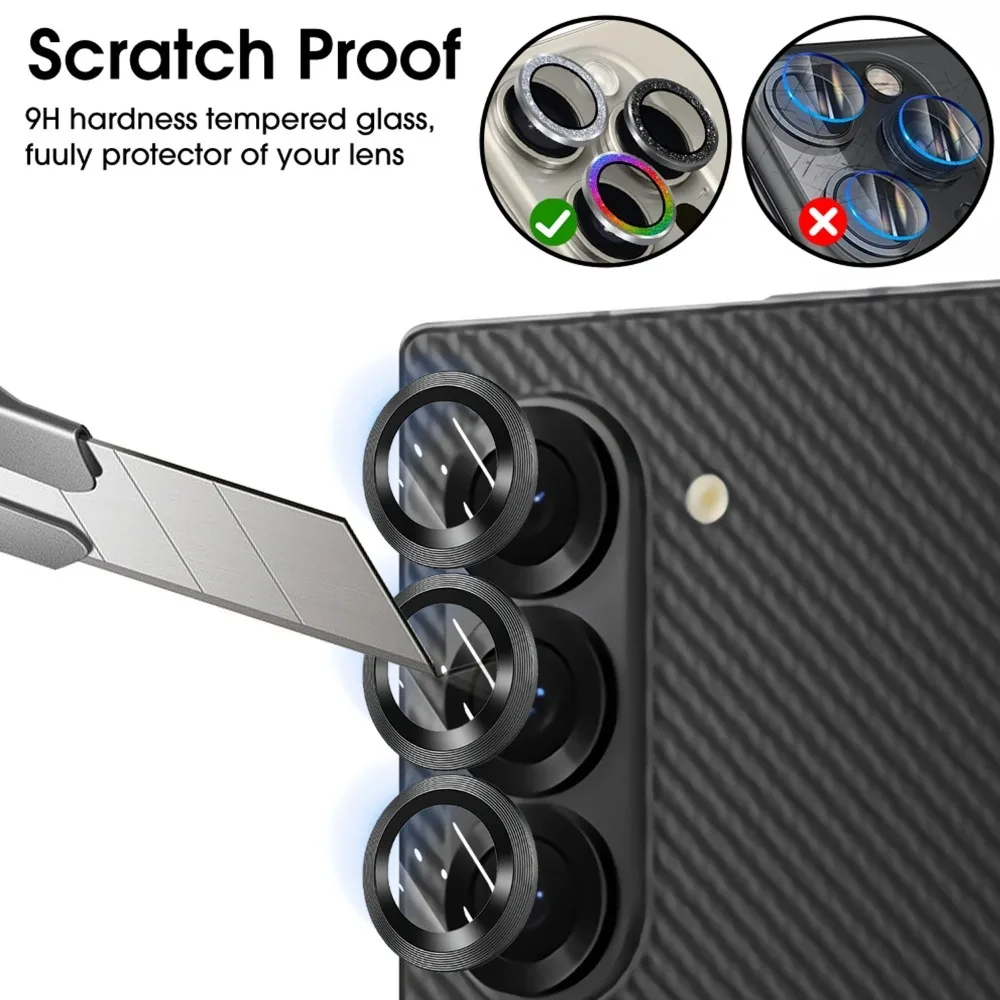 Protector de anillo de Metal de vidrio con patrón de CD Camara para Samsung Galaxy S26 S25 FE Edge S24 Plus S23 Ultra cubierta de lente de protección de cámara - imagen 3