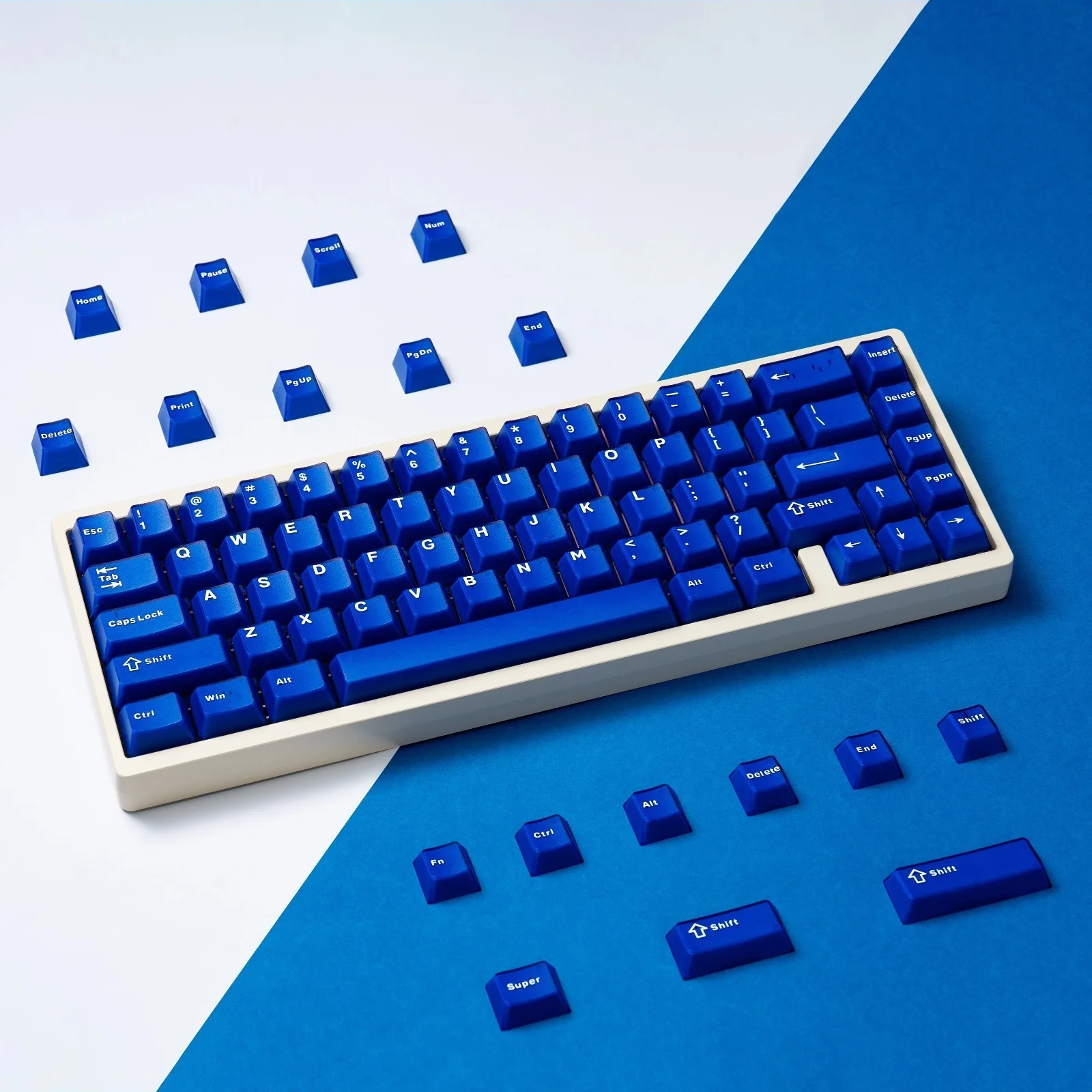 Teclas semitransparentes azules Klein clásicas de 120 teclas, teclas ABS de doble disparo, perfil de cereza para interruptores Cherry MX, teclado de jugador - imagen 4