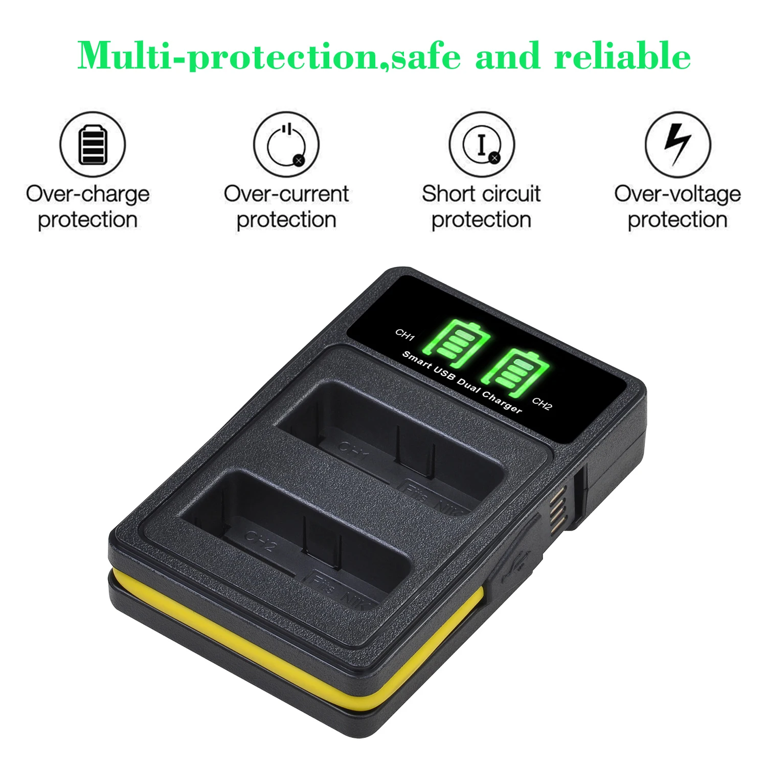 EN-EL14 EL14a ENEL14 Cargador de batería para Nikon D5200 D3100 D3200 D5100 P7000 P7100 MH-24 Cargador - imagen 3