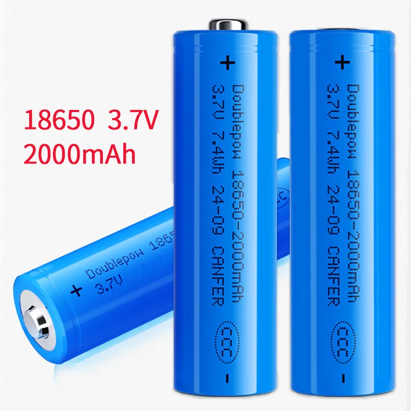 Baterías ICR 18650 2000mAh 3,7 V batería Icr18650 recargable de iones de litio + cargador USB para linterna Radio juguetes lámpara de minería