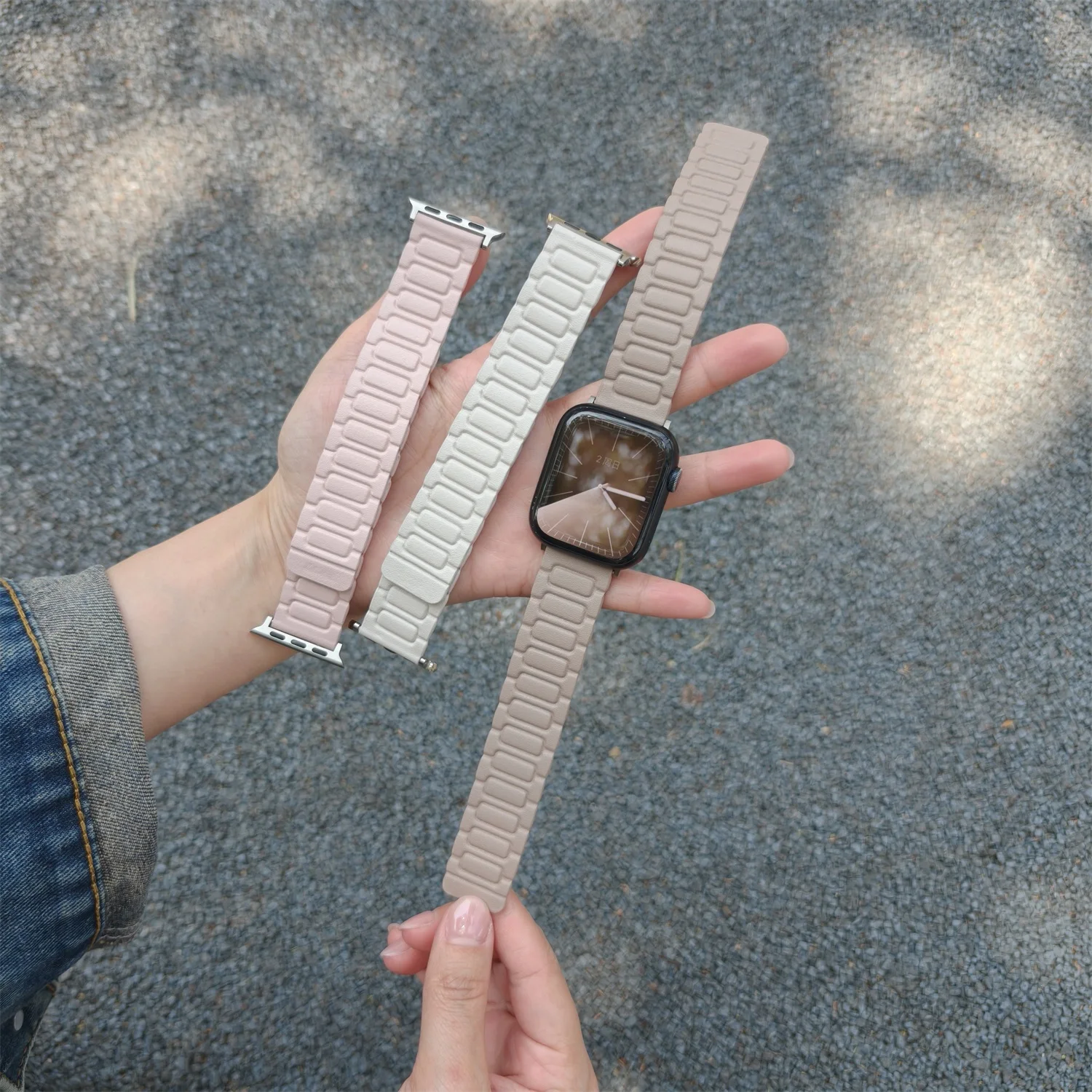 Correa de cuero para Apple Watch Band 46mm 42mm 45mm 44mm 41mm pulsera magnética Correa iWatch Series 10 9 8 SE 5 6 7 Ultra 2 49mm - imagen 4