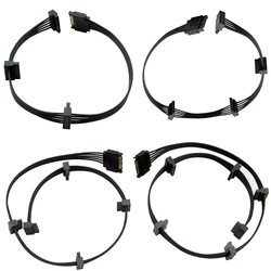 Cable divisor de fuente de alimentación SATA/4PIN de 15 pines, disco duro de 1 macho a 3/4/5/6 hembra, Cable de alimentación de extensión para PC DIY