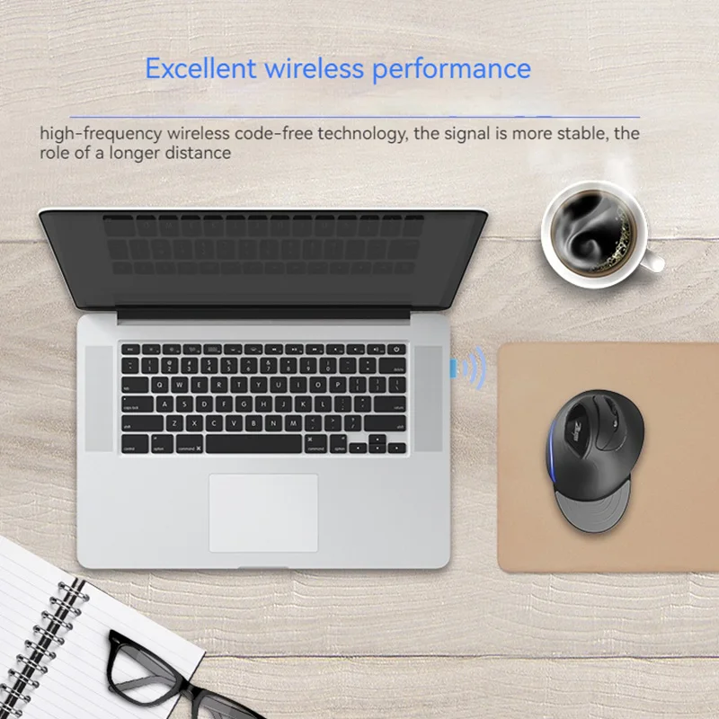 Ratón Vertical ZELOTES F-17, ratón inalámbrico RGB de 2,4 GHz para juegos, ajuste DPI de 3 velocidades, 6 teclas, ratones ópticos ergonómicos para PC y portátil - imagen 4