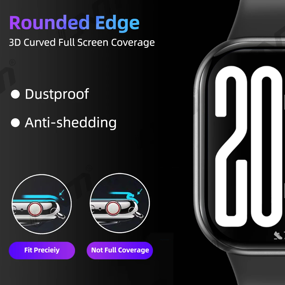 Película protectora 3D para protector de pantalla Honor Watch X5, cobertura total antiarañazos para accesorios Honor Watch X5 (no vidrio) - imagen 3