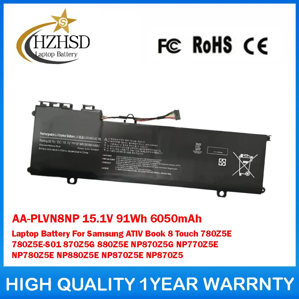 AA-PLVN8NP 15,1 V 91Wh 6050mAh batería del ordenador portátil para Samsung ATIV Book 8 Touch 780Z5E 780Z5E-S01 870Z5G 880Z5E NP870Z5G NP770Z5E