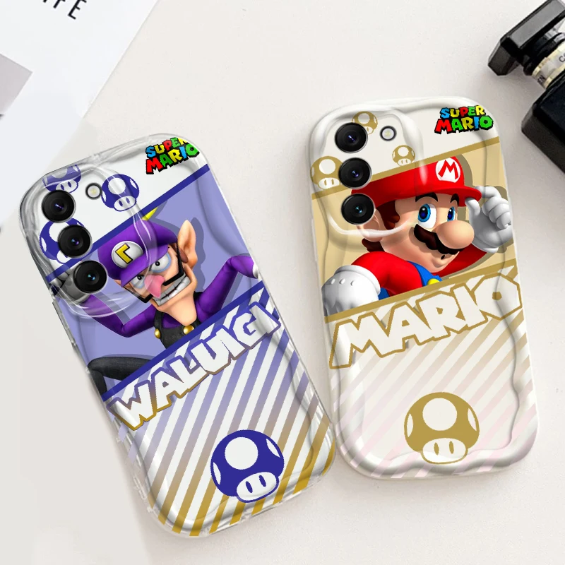 Funda de dibujos animados de arte m-mario para Samsung, S24, S23, S21, S20 Ultra Plus FE, A73, A72, A71, A51, A31, A05S, A05, A04, 5G
