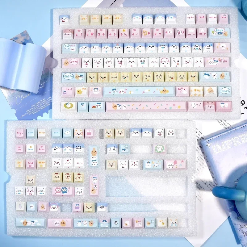 Teclas temáticas Kawaii personalizadas, perfil PBT Kca, bonitas teclas de dibujos animados de Anime, teclas de punto de sublimación de tinte para diseño de teclado para juegos - imagen 5