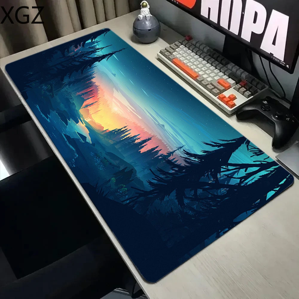 Alfombrilla de ratón XXL Deep forest firewatch para ordenador portátil, alfombra grande para juegos, teclado de borde de bloqueo, 70x30cm, alfombrilla de escritorio para CSGO LOL - imagen 5