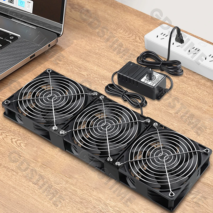 Gdstime-ventilador de gran volumen de aire de alta velocidad, 120mm, CC de 12V, 220V, máquina de minería Btc, ventilador de gabinete de estación de trabajo, Enfriador de servidor violento 12038 - imagen 2