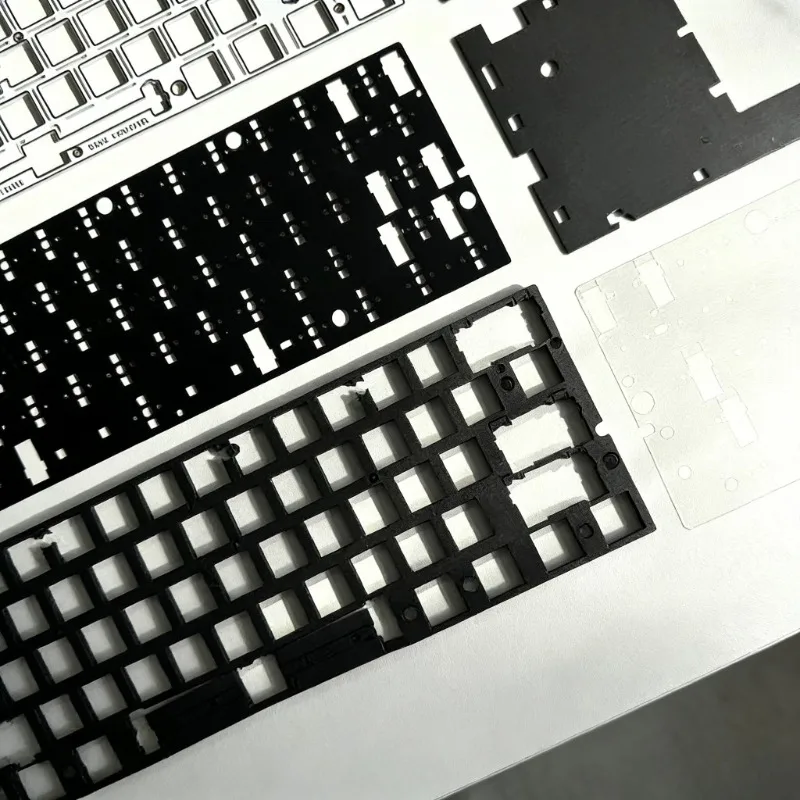 Paquete de Sonido Wooting60hev2, Placa de Posicionamiento de Fibra de Carbono FR4 Personalizada, Fibra de Carbono Plateada, Accesorios Ergonómicos para Teclado Mecánico - imagen 5