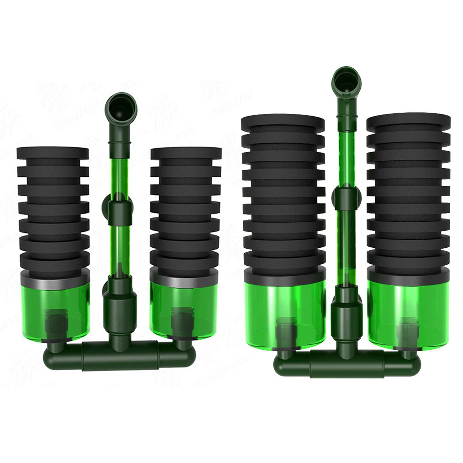 Filtros de cría de peces de acuario, doble cabeza bioquímica de filtro de esponja, sin ruido, dispositivo de filtración para tanques de peces, absorbe la suciedad, uso doméstico