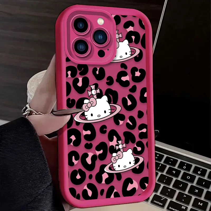 Sanrio Leopard Hello Kitty funda para Xiaomi 14T 13T 12T 11T 13 12 11 Lite 5G NE POCO X6 X5 F6 F5 F3 X4 GT X3 NFC M5S M6 Pro 4G - imagen 5