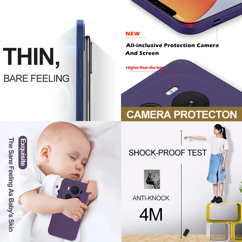 Funda de silicona líquida cuadrada de lujo para Honor, Magic6 Pro, Magic 6 Pro, 6Pro, Magic6Pro, 5G, cubierta trasera de Color caramelo suave carcasa - imagen 5