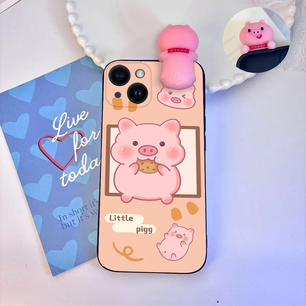 Funda divertida de cerdo de muñeca artística para Realme Note 60 60X 50 C73 C75 C75X C61 C63 C65S C65 C67 C55 C53 C51 C35 C21Y C21 C12 12 Pro Plus 12X - imagen 5