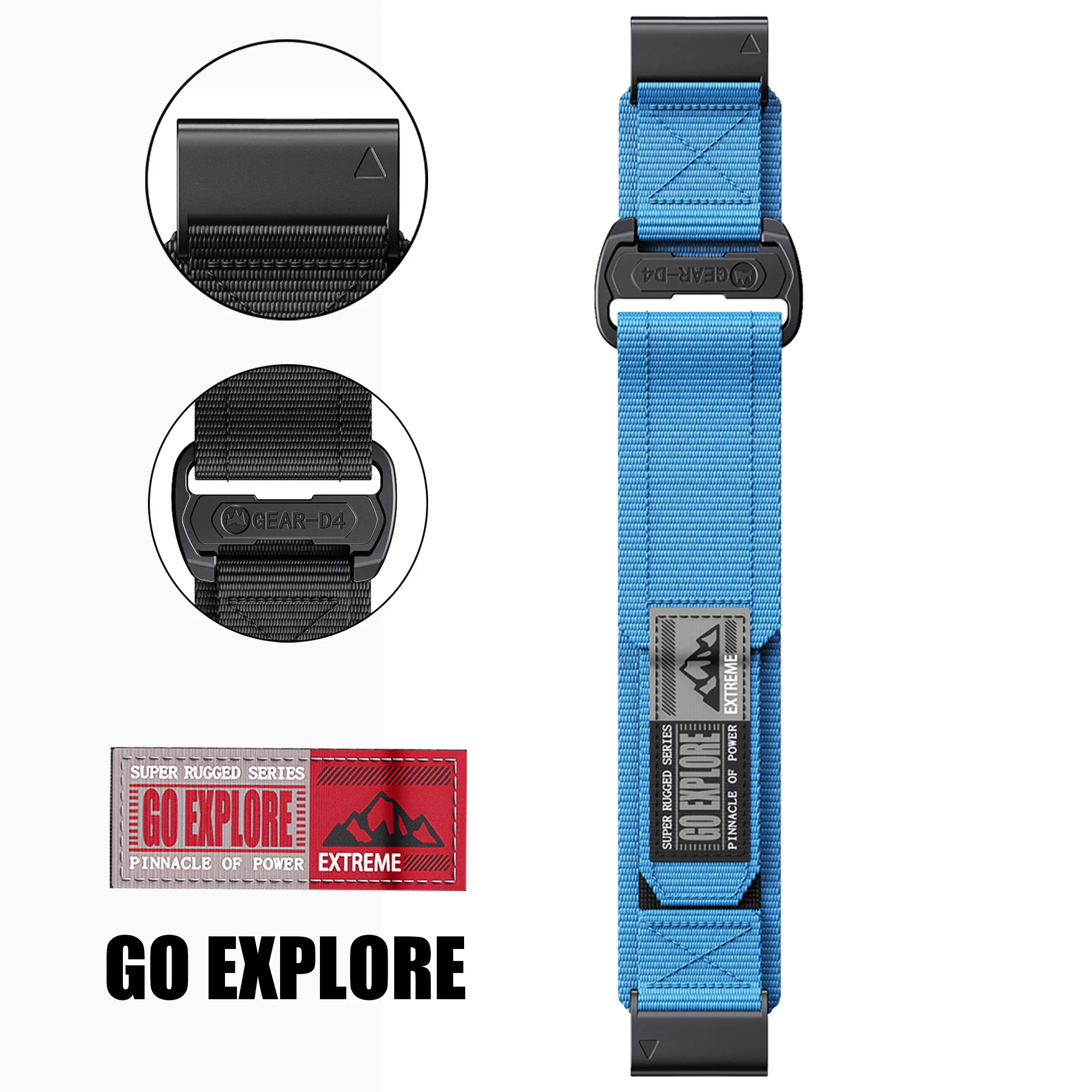 Correa de nailon de ajuste rápido de 22/26mm para Garmin Instinct 1/2/2X 3 Instinct E, accesorios de repuesto de correa Garmin Fenix 8 - imagen 3