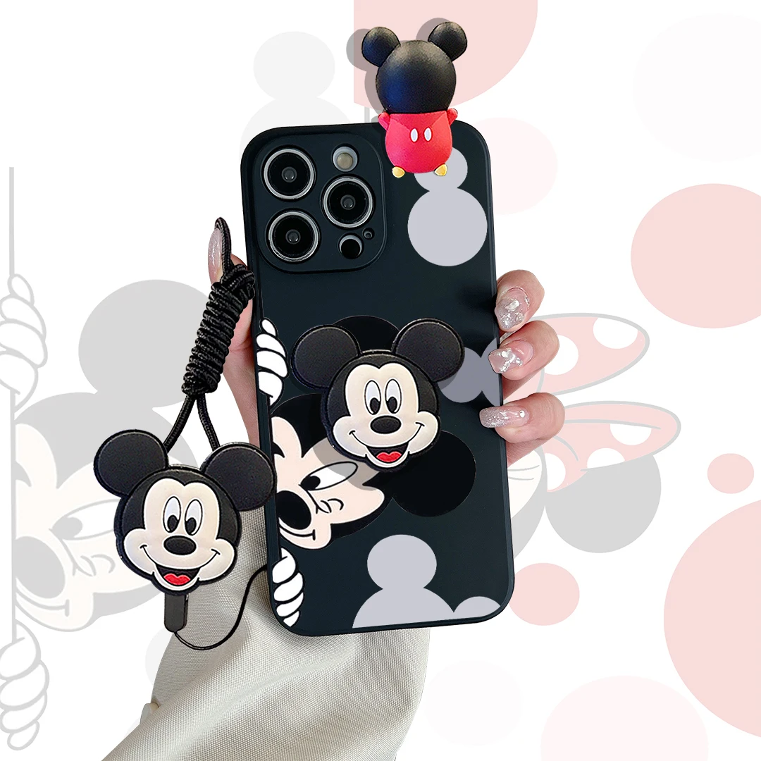 Para iPhone 16 15 14 13 12 11 Pro Max mini Plus Winking Minnie Funda con cuerda de soporte - imagen 4