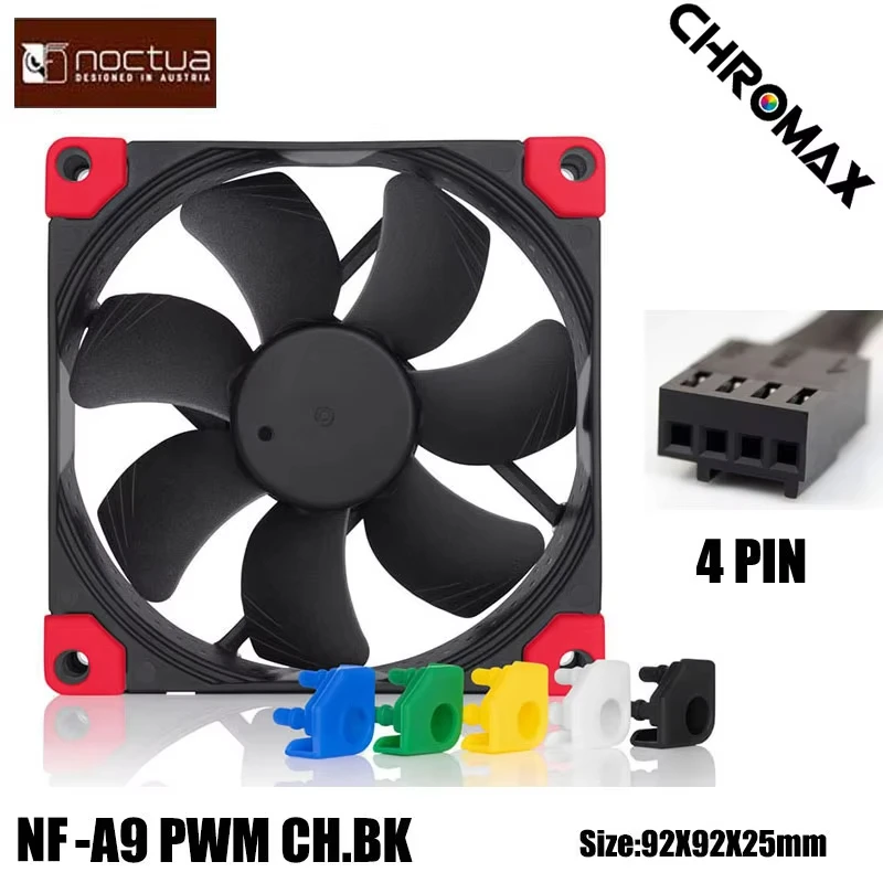 Noctua NF-A9 ventilador con cubierta de 9CM 92X92X25mm 5V/12V 4 pines PMW Control de temperatura inteligente ventilador enfriador de CPU de bajo ruido y alta calidad