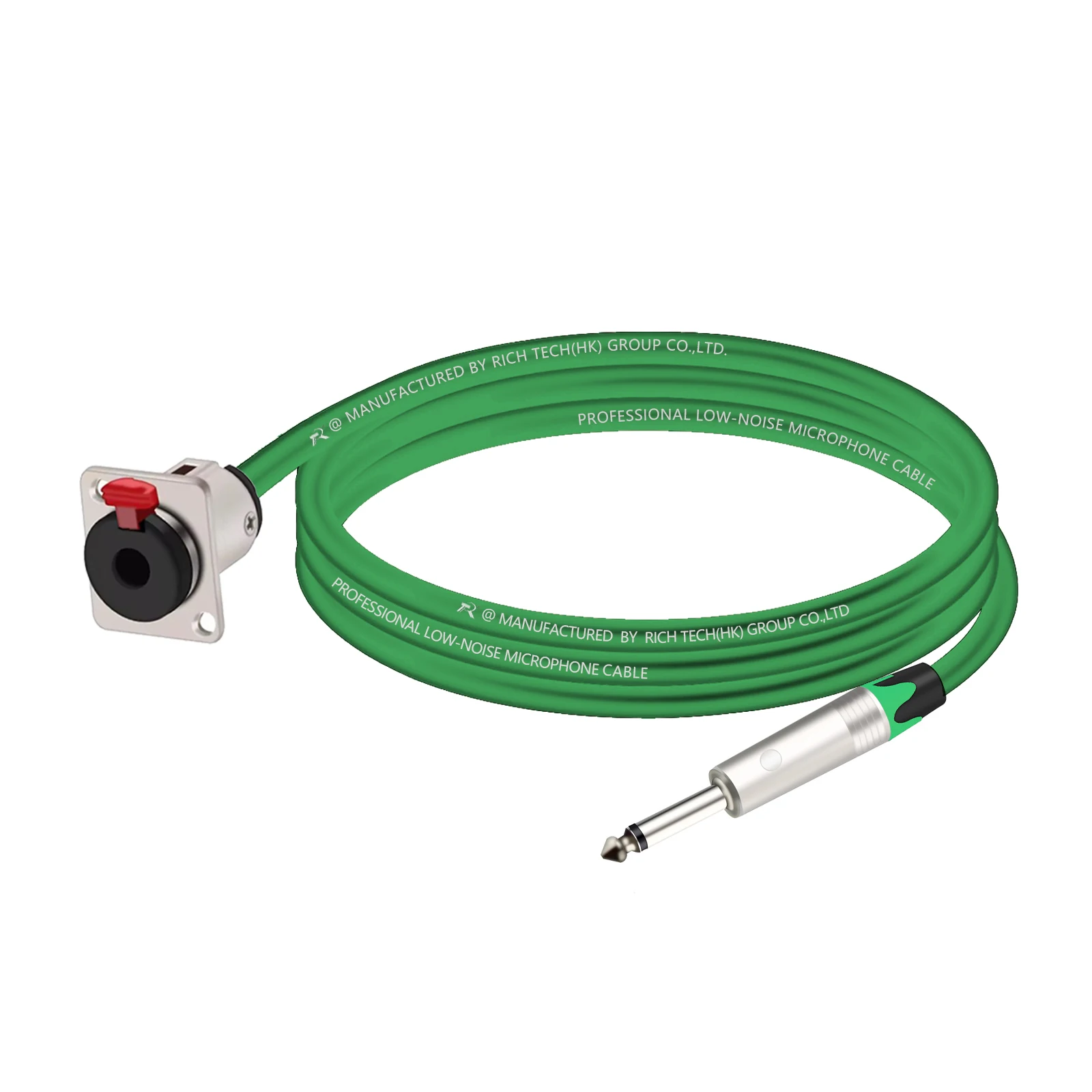 Montaje en Panel estéreo hembra tipo D de 6,35 MM a 6,35 MM, Cable Mono Jack macho de 1/4 ", enchufe TRS a 1/4", Cable adaptador de enchufe macho TS, 1 unidad - imagen 3