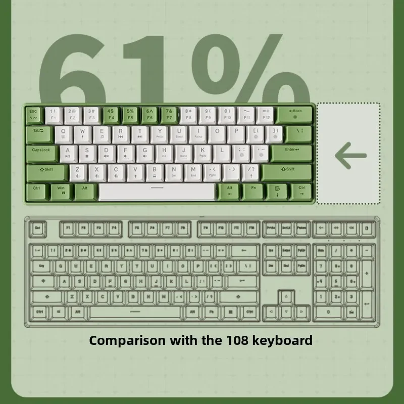 Teclado mecánico con cable 60% gamer bluetooth teclados retroiluminados para tableta mini teclado ergonómico blanco - imagen 5