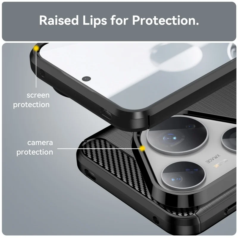 Para funda Huawei Pura 80 Pro funda Huawei Pura 80 Pro Capas a prueba de golpes parte trasera del teléfono suave TPU Fundas de fibra de carbono Huawei Pura 80 Pro - imagen 5