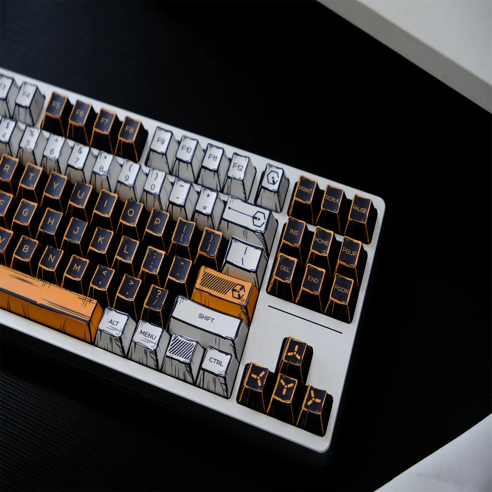 Juego de teclas con tema de guerra Virtual, 147 teclas, PBT, estilo Manga personalizado, tapa de teclado, perfil de cereza, teclas para juegos para teclado mecánico - imagen 2