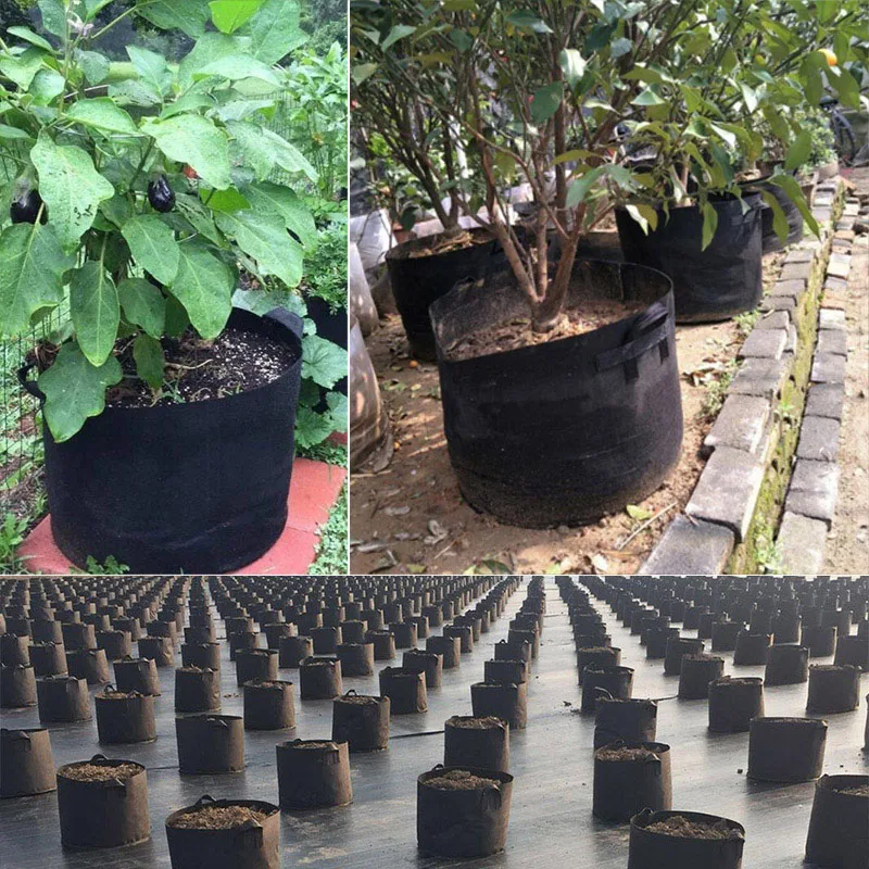 34Gal árbol bolsas de cultivo de flores jardín veg maceta tela transpirable casa de jardín bolsas de cultivo macetero al aire libre de gran tamaño Q1