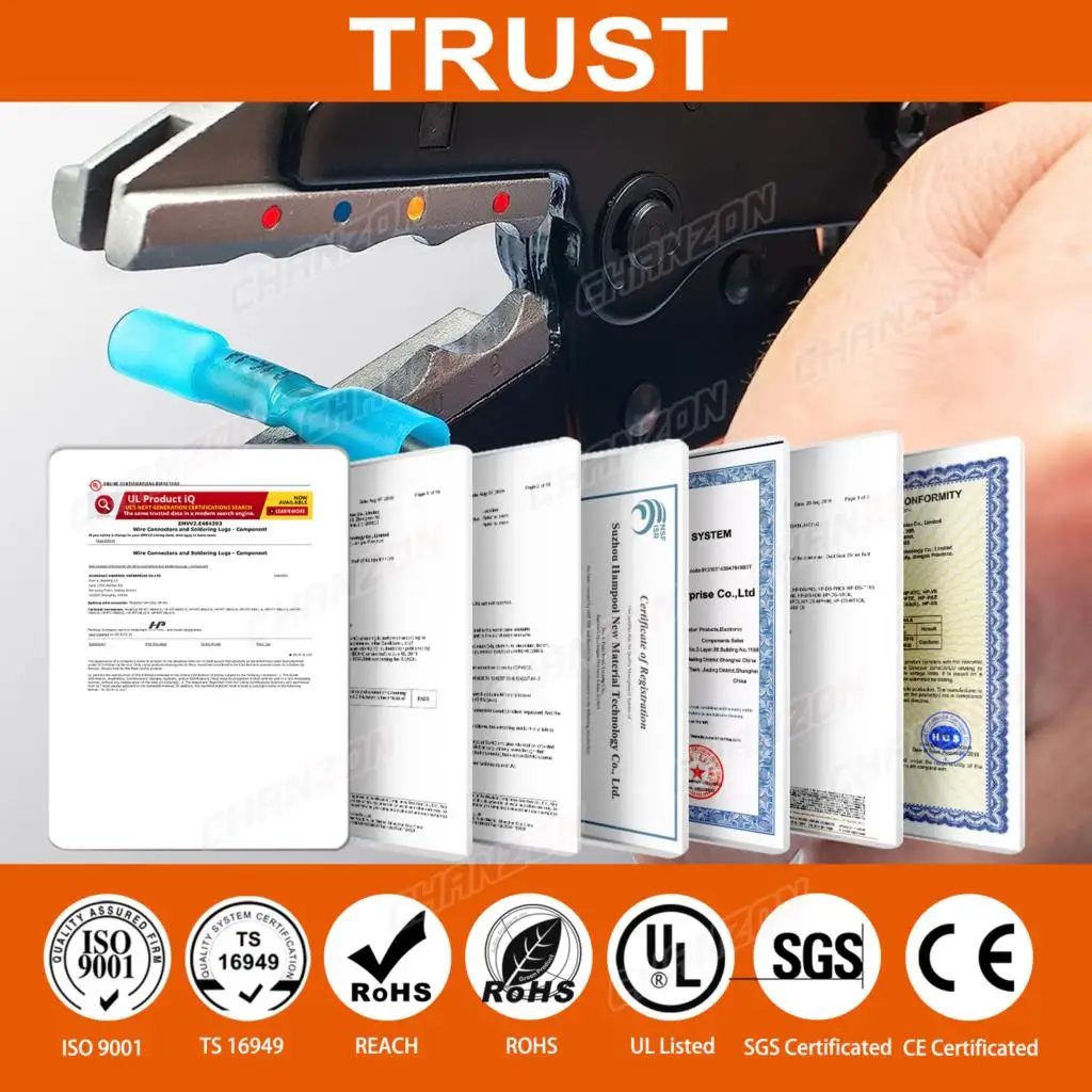 50/100 Uds. Conectores de Cable a tope termorretráctiles impermeables soldadura retráctil empalme de engarzado Wirefy Cable eléctrico Terminal de tubo de unión - imagen 5